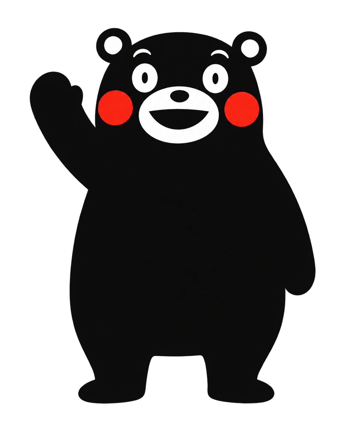 手を上げたくまモンのイラスト